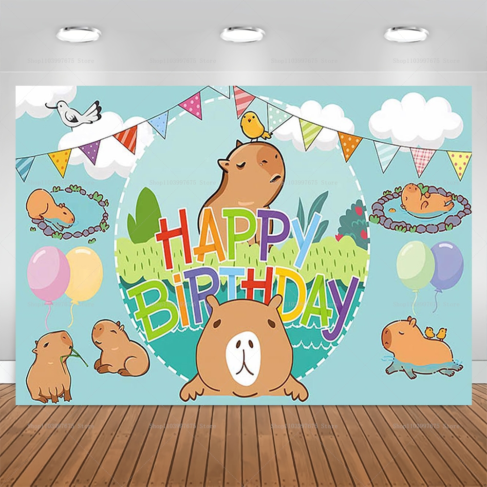 Baby Clothing Easter - Cute Capybara Theme Backdrop Children's Birthday