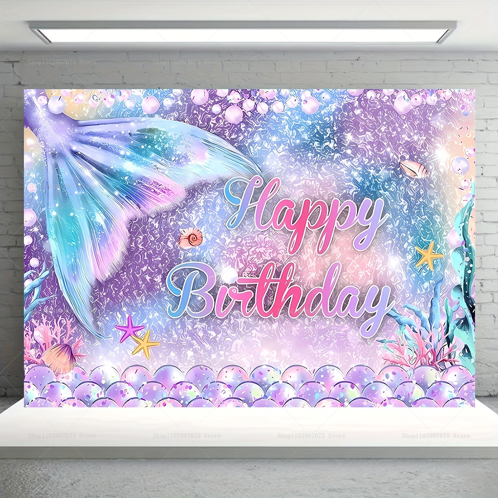 Mermaid Party Backdrops Childr - Baby Clothing Easter บทวิจารณ์และราคา