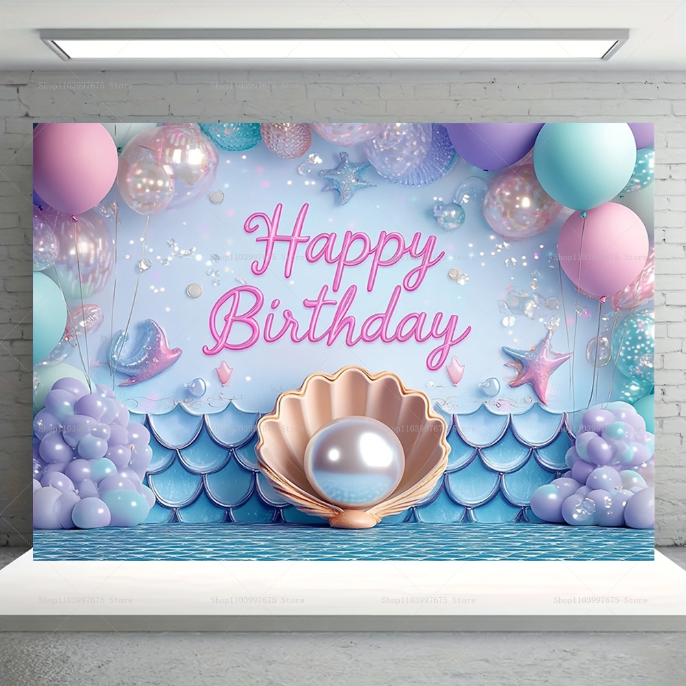 Mermaid Party Backdrops Childr - Baby Clothing Easter บทวิจารณ์และราคา