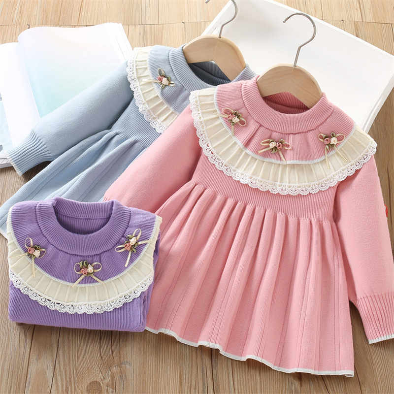 Baby Girls' Knitted Dress Chil - Baby Clothing Jumpers บทวิจารณ์และราคา