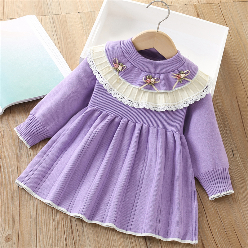 Baby Girls' Knitted Dress Chil - Baby Clothing Jumpers บทวิจารณ์และราคา