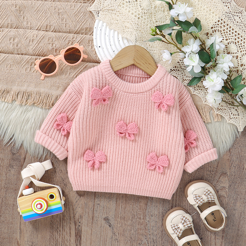 Fashion Bowknot Knitted Baby G - Baby Clothing Jumpers บทวิจารณ์และราคา