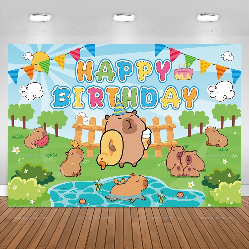 Cute Capybara Theme Backdrop C - Baby Clothing Easter บทวิจารณ์และราคา