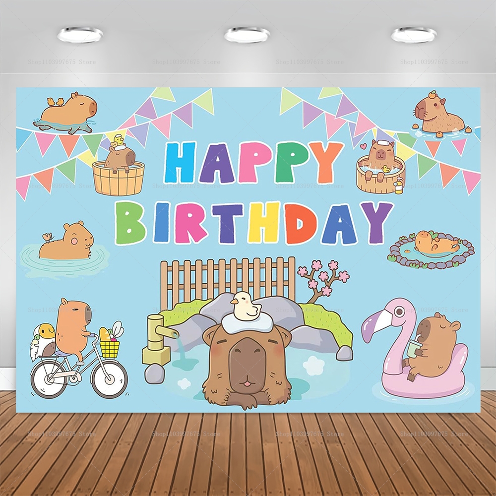 Cute Capybara Theme Backdrop C - Baby Clothing Easter บทวิจารณ์และราคา