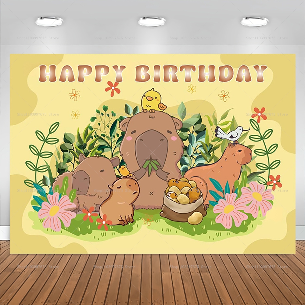 Cute Capybara Theme Backdrop C - Baby Clothing Easter บทวิจารณ์และราคา