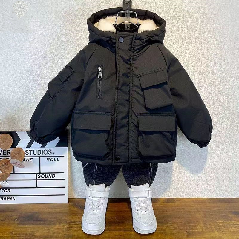 Kids Boys Plush Warm Jacket Ho - Baby X Clothing บทวิจารณ์และราคา